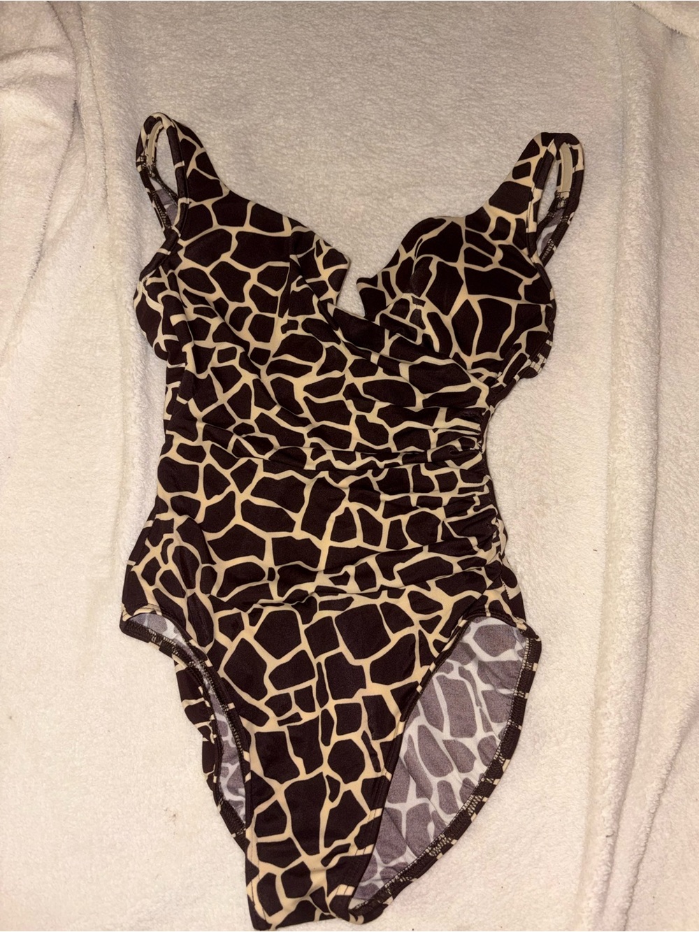Miraclesuit Giraffe Print One-Piece Swimsuit - Brown & Cream